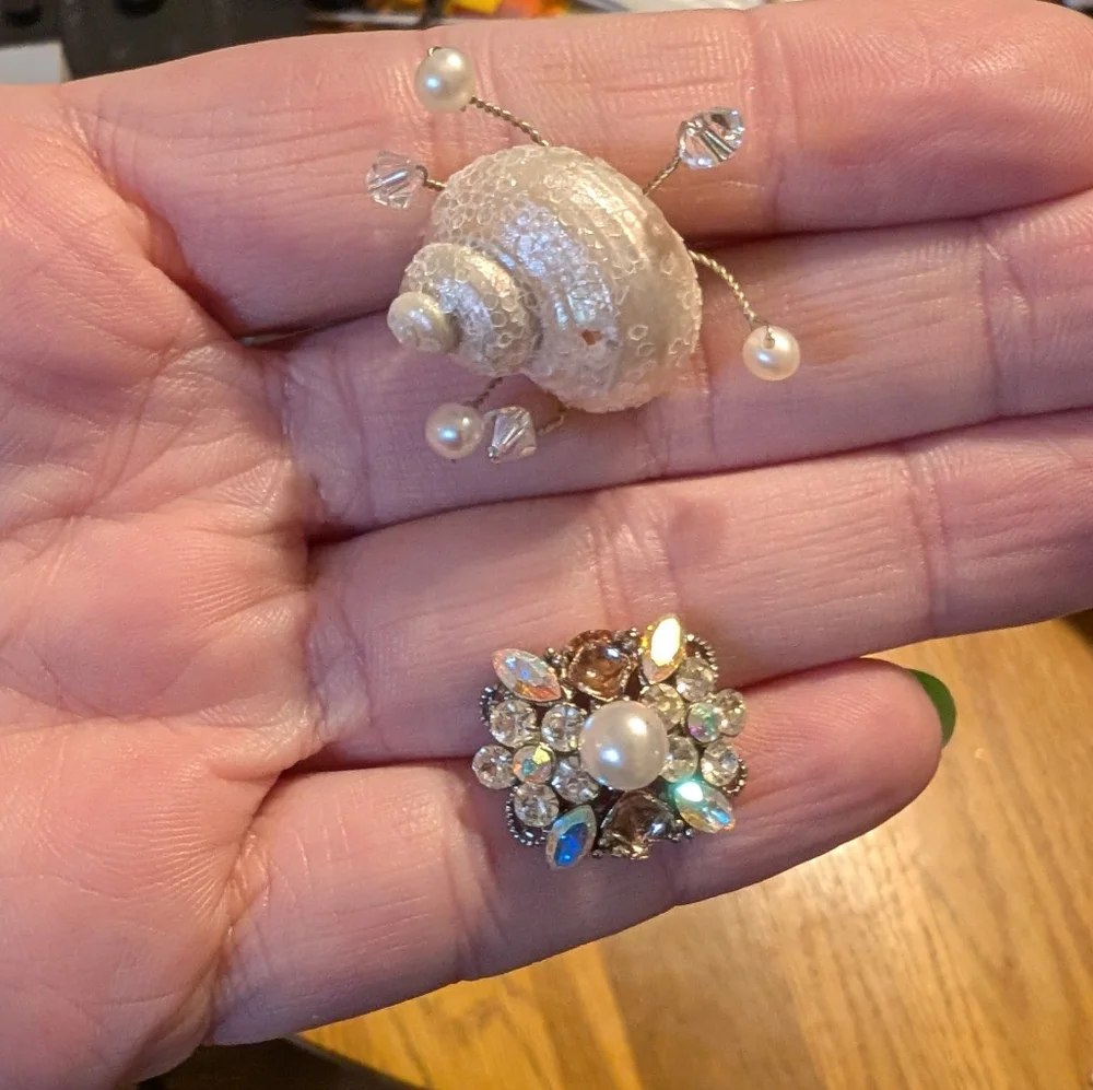 6pc Designer Bridal Mermaid Beach Princess Combs Pins & Tiara, Pearls & Sparkle